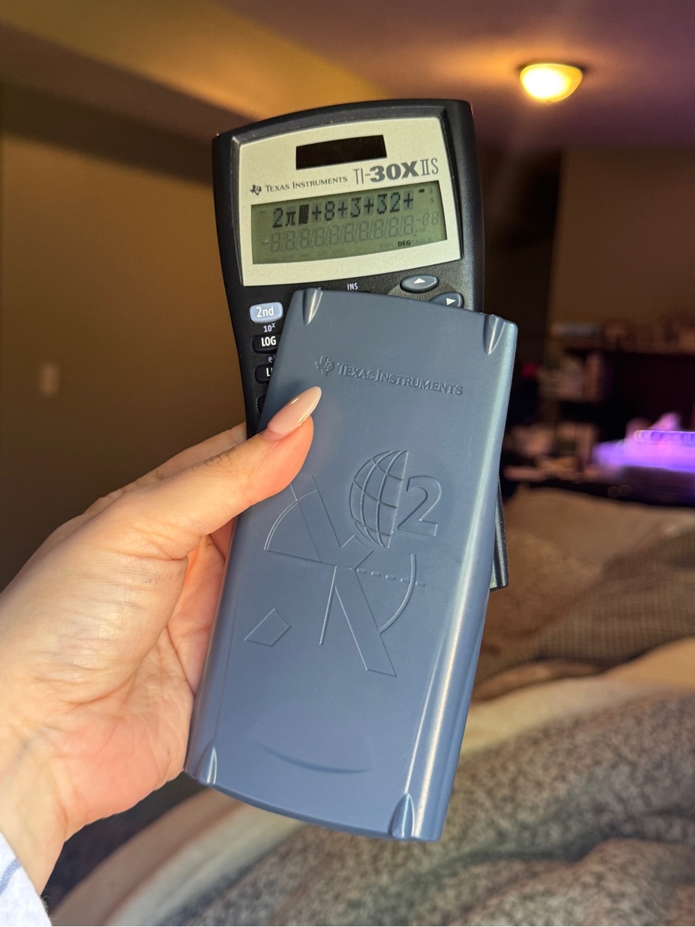 Texas Instruments Scientific Calculator with Blue Cover